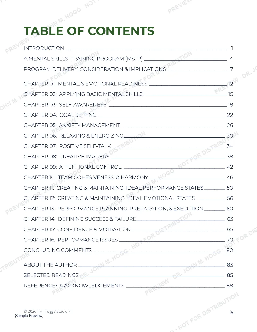 Sample page: Part 1 · table of contents