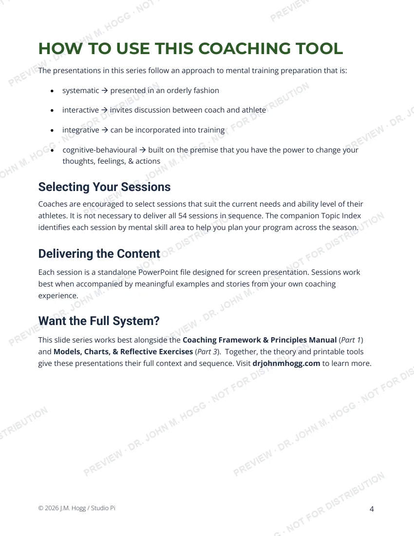 Sample page: Part 2 · how to use the coaching tool